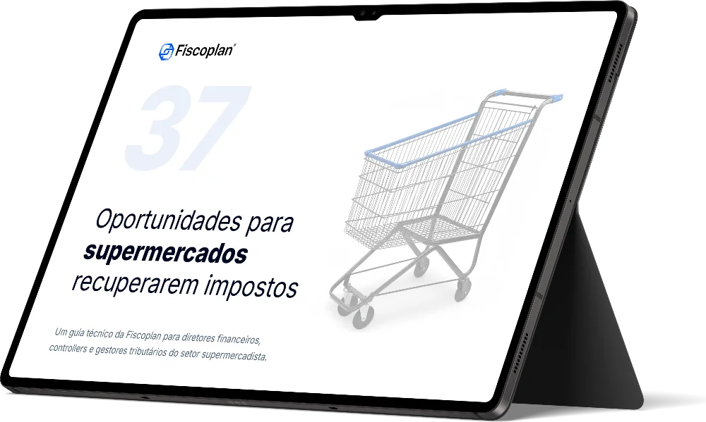 37 oportunidades tributárias para supermercados - mockup do e-book Fiscoplan