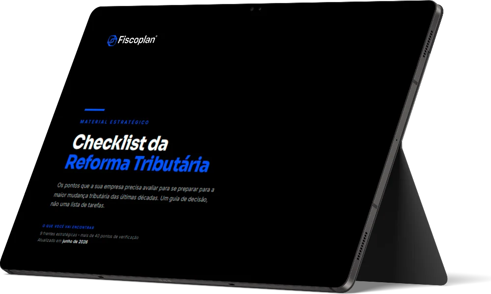 Checklist da Reforma Tributária - mockup do material Fiscoplan