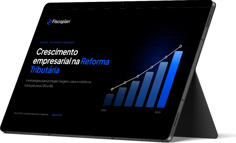 Crescimento empresarial na Reforma Tributária - mockup do e-book Fiscoplan